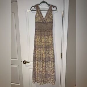 Yellow and Purple Maxi Dress
